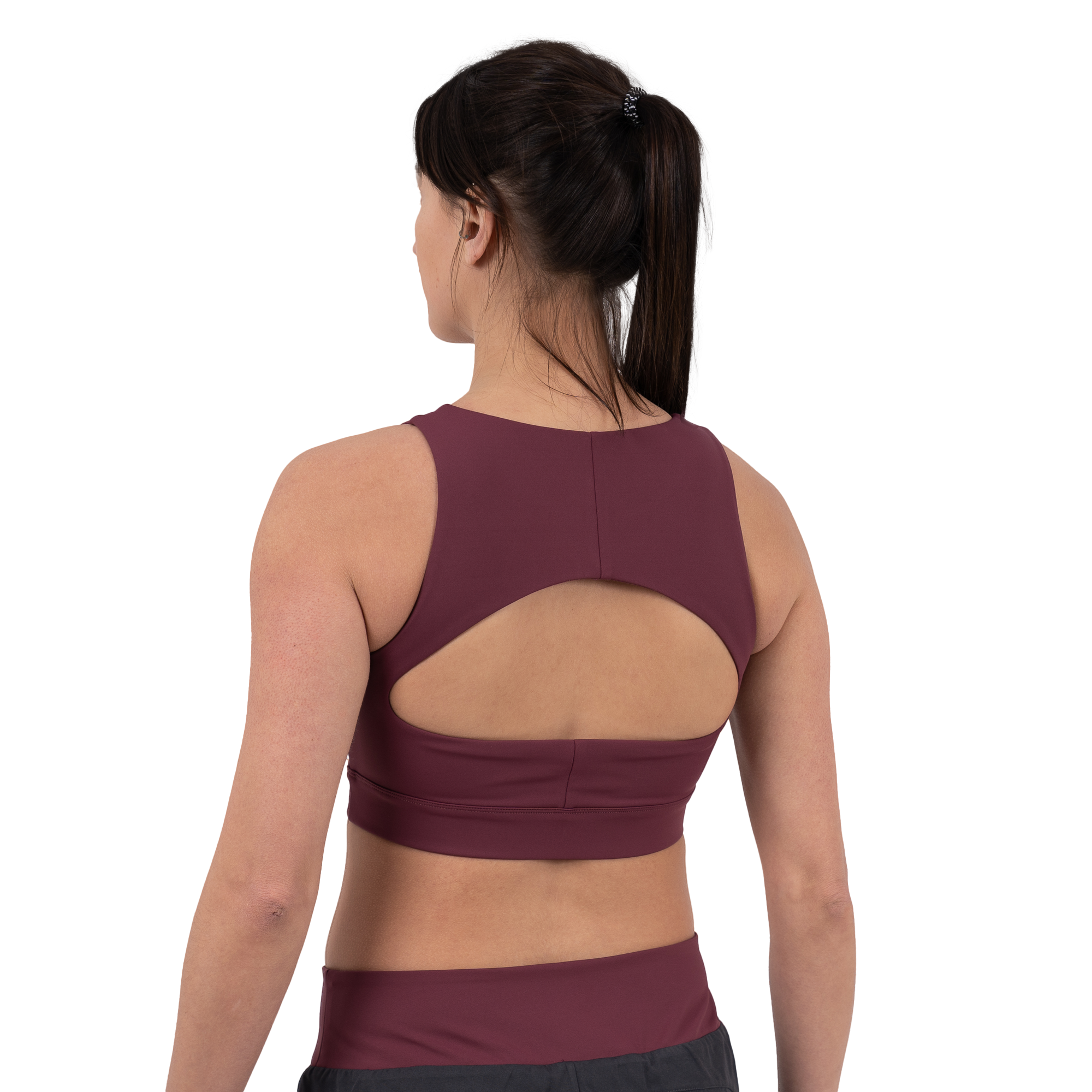Hearts Cropped Tank Top - Burgundy
